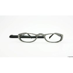 AUGENSTOLZ Lesehilfe Glamour Black – Elegante Leserbrille mit Strasssteinen in Schwarz + 2,0