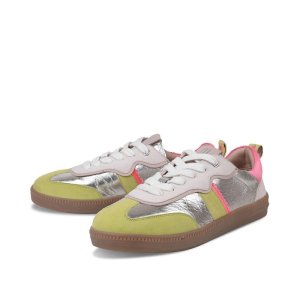 CRICKIT Damen Sneaker Ronja – Stylischer Low-Top Sneaker aus Veloursleder in Gelb mit Metallic-Details 40