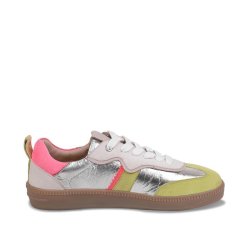CRICKIT Damen Sneaker Ronja – Stylischer Low-Top Sneaker aus Veloursleder in Gelb mit Metallic-Details 41