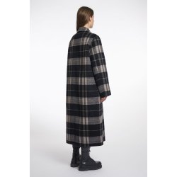 Rino & Pelle Damen Mantel Adria 7002511 – Karomuster in Schwarz und Beige