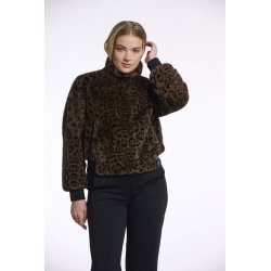 Rino & Pelle Damen Jacke Ambra 7012511 – Kunstfelljacke im Leo-Print 42
