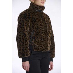 Rino & Pelle Damen Jacke Ambra 7012511 – Kunstfelljacke im Leo-Print 42