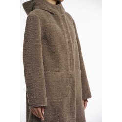 Rino & Pelle Damen Mantel Alina.7002511 – Teddyfell-Mantel mit Kapuze in Toffee 38