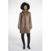 Rino & Pelle Damen Mantel Alina.7002511 – Teddyfell-Mantel mit Kapuze in Toffee 38