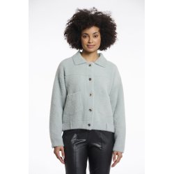 RINO&PELLE Damen Jacke Bubbly 5002511 – Kurzjacke in Teddy-Optik in Grau XXL