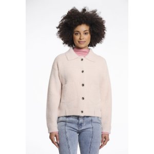 RINO&PELLE Damen Jacke Bubbly 5002511 – Kurzjacke in Teddy-Optik in Pale Pink