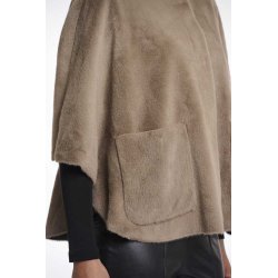 Rino & Pelle Damen Cape Dewi.7002511 – Kunstfell-Cape in Toffee 44