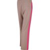 SPORTALM Damen Hose 650220-1106 – Stretchhose in Beige mit pinkem Seitenstreifen