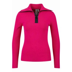 SPORTALM Damen Pullover 450188-7456 – High Collar Zip Sweater in Pink