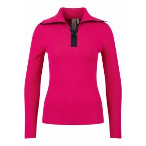 SPORTALM Damen Pullover 450188-7456 – High Collar Zip Sweater in Pink 36