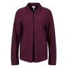 SPORTALM Damen Bluse 500172-8365 – Zipper-Bluse in Bordeaux mit Kragen und Falten-Detail