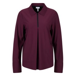 SPORTALM Damen Bluse 500172-8365 – Zipper-Bluse in Bordeaux mit Kragen und Falten-Detail 38