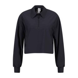 SPORTALM Damen Bluse 500179-5900 – Halbzip-Bluse in Schwarz mit Stehkragen 36