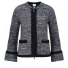 SPORTALM Damen Strickjacke 450175-5900 – Tweed-Jacke in Schwarz-Weiß mit Kontrastdetails