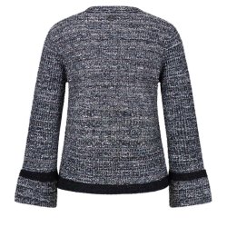 SPORTALM Damen Strickjacke 450175-5900 – Tweed-Jacke in Schwarz-Weiß mit Kontrastdetails 42