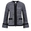 SPORTALM Damen Strickjacke 450175-5900 – Tweed-Jacke in Schwarz-Weiß mit Kontrastdetails 42
