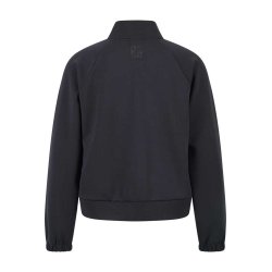 SPORTALM Damen Sweatjacke 400155-5900 – Schwarze Zip-Jacke mit Glitzereffekt und Stehkragen 40