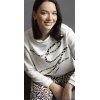 SANI BLU Damen Sweatshirt 8056 – Ecru mit Animal-Print