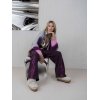 YIPPIE HIPPIE Damen Strickcardigan – Grau, Pink & Lila im Colorblock-Design ohne Verschluss XL