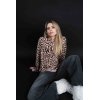 YIPPIE HIPPIE Damen Pullover W50-402 – Animal-Print in Beige/Braun mit Statement „WILD ONES“