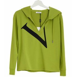 SANI BLU Damen Jersey-Hoodie 8009 – Grün mit...