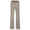 RED BUTTON Damen Hose Punta SRB4772 – Elegante Wide Leg Hose in Warm Taupe mit Nadelstreifen