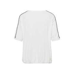 TUZZI Damen Shirt 422455-557 – Weißes Shirt mit Fashion-Print und Kontrastdetails 36