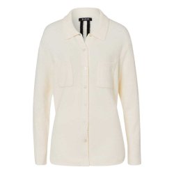 TUZZI Damen Strickjacke 422055-000 – Elegante Hemdjacke in Ecru mit Taschen 36