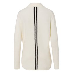 TUZZI Damen Strickjacke 422055-000 – Elegante Hemdjacke in Ecru mit Taschen 36