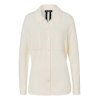 TUZZI Damen Strickjacke 422055-000 – Elegante Hemdjacke in Ecru mit Taschen 36