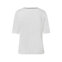 TUZZI Damen T-Shirt 423452-559 – Print-Shirt mit Strassdetails in Weiß 38