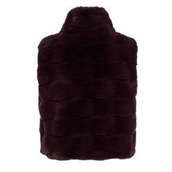 TUZZI Damen Weste 455850-000 – Violett, Fake Fur, Stehkragen mit Kordeln 42