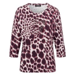 TUZZI Damen Shirt 423459-516 – Animal Print mit Strass-Detail 42