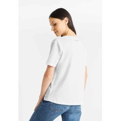 FRIEDA & FREDDIES Damen T-Shirt 5220-10 – Weiß mit Cat-Print und goldener Schrift „BAD BITCH“ 44