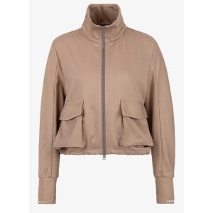 SPORTALM Damen Jacke 010278-0216 – High Collar Jacket in Beige mit Logo-Detail