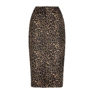 RED BUTTON Damen Rock Sybille SRB4665 – Stylischer Bleistiftrock in Leo-Print mit elastischem Bund