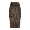 RED BUTTON Damen Rock Sybille SRB4665 – Stylischer Bleistiftrock in Leo-Print mit elastischem Bund