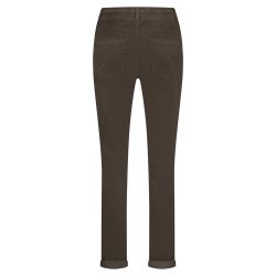 RED BUTTON Damen Hose Tessy SRB4655 – Bequeme Slim Fit Hose in Mud mit Tunnelzug 42