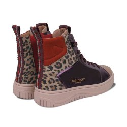 CRICKIT Damen High-Top Sneaker Sole – Leo-Print in Lila mit Metallic-Details und robuster Plateausohle 39