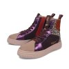 CRICKIT Damen High-Top Sneaker Sole – Leo-Print in Lila mit Metallic-Details und robuster Plateausohle 39