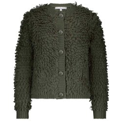 RED BUTTON Damen Strickjacke SRB4669 – Struktur-Cardigan in Khaki M