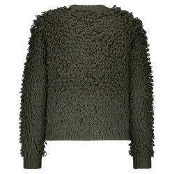 RED BUTTON Damen Strickjacke SRB4669 – Struktur-Cardigan in Khaki M