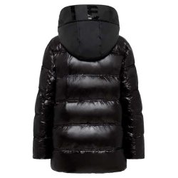 FRIEDA & FREDDIES Damen Thermolite Steppjacke 5713 – Black mit Kapuze und Druckknöpfen 42