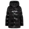FRIEDA & FREDDIES Damen Thermolite Steppjacke 5713 – Black mit Kapuze und Druckknöpfen 42