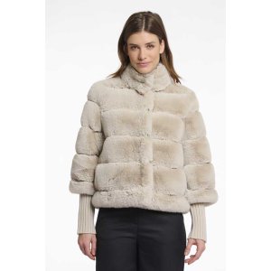 Rino & Pelle Damen Jacke Feline 7002512 – Kunstfelljacke in Birch 36