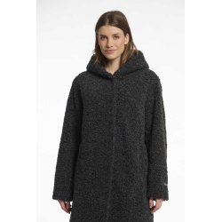 Rino & Pelle Damen Mantel Leonie 7002512 – Bouclé-Mantel mit Kapuze in Deep Iron 44
