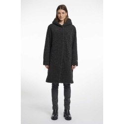 Rino & Pelle Damen Mantel Leonie 7002512 – Bouclé-Mantel mit Kapuze in Deep Iron 44