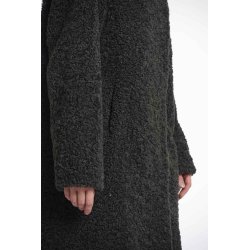 Rino & Pelle Damen Mantel Leonie 7002512 – Bouclé-Mantel mit Kapuze in Deep Iron 44
