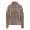 TUZZI Damen Strickpullover 42505000 – Karomuster, Farbe Truffle, hoher Kragen