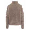 TUZZI Damen Strickpullover 42505000 – Karomuster, Farbe Truffle, hoher Kragen